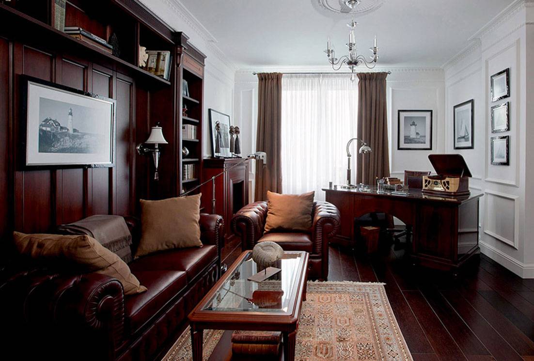 Дизайн интерьера кабинета: в офисе, домашний, оборудуем в доме, стили оформления - английский, классический, современный | ileds.ru