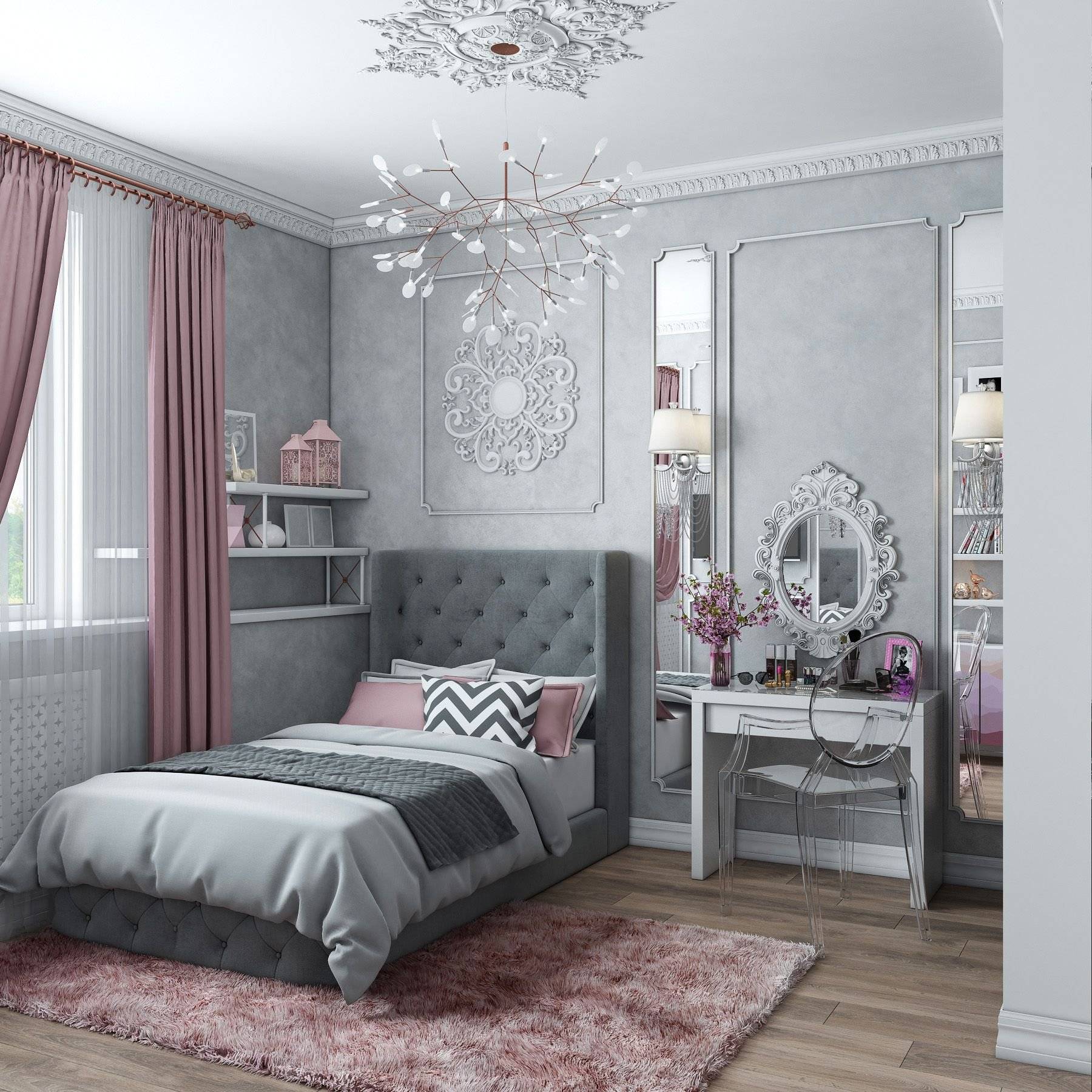 Дизайн комнаты для девушки — фото и примеры интерьера