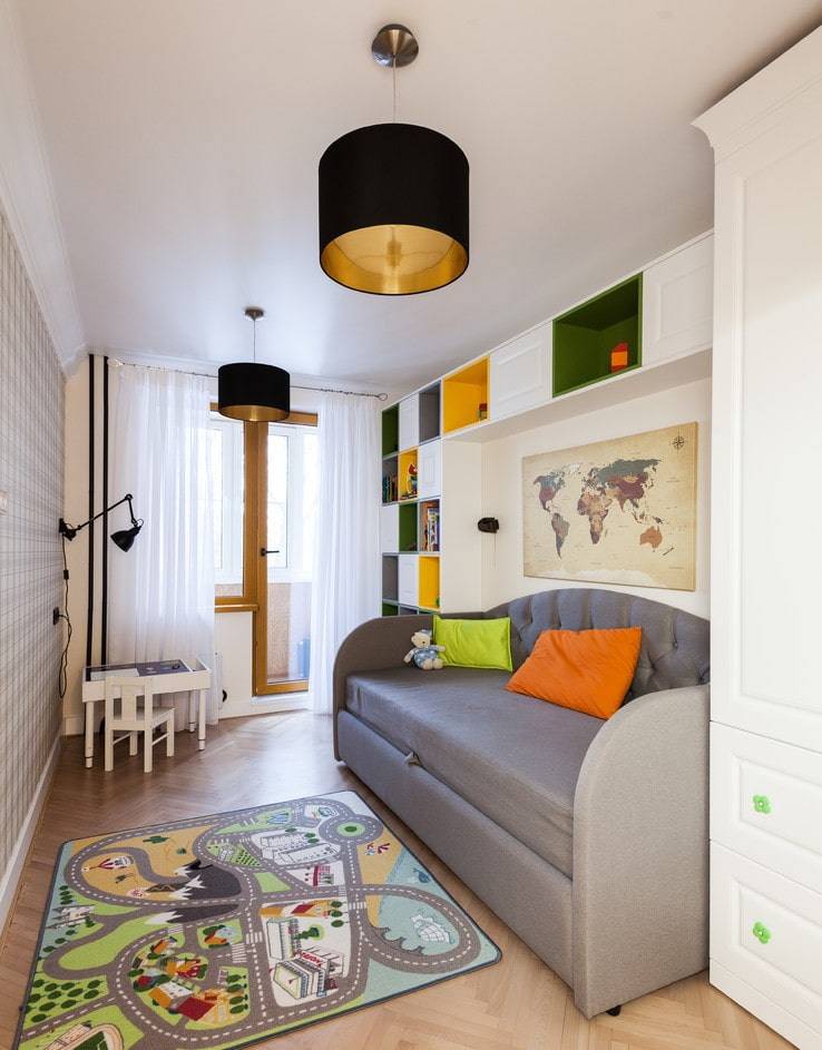Двухкомнатная квартира в современном стиле с детской на двоих: фото проекта