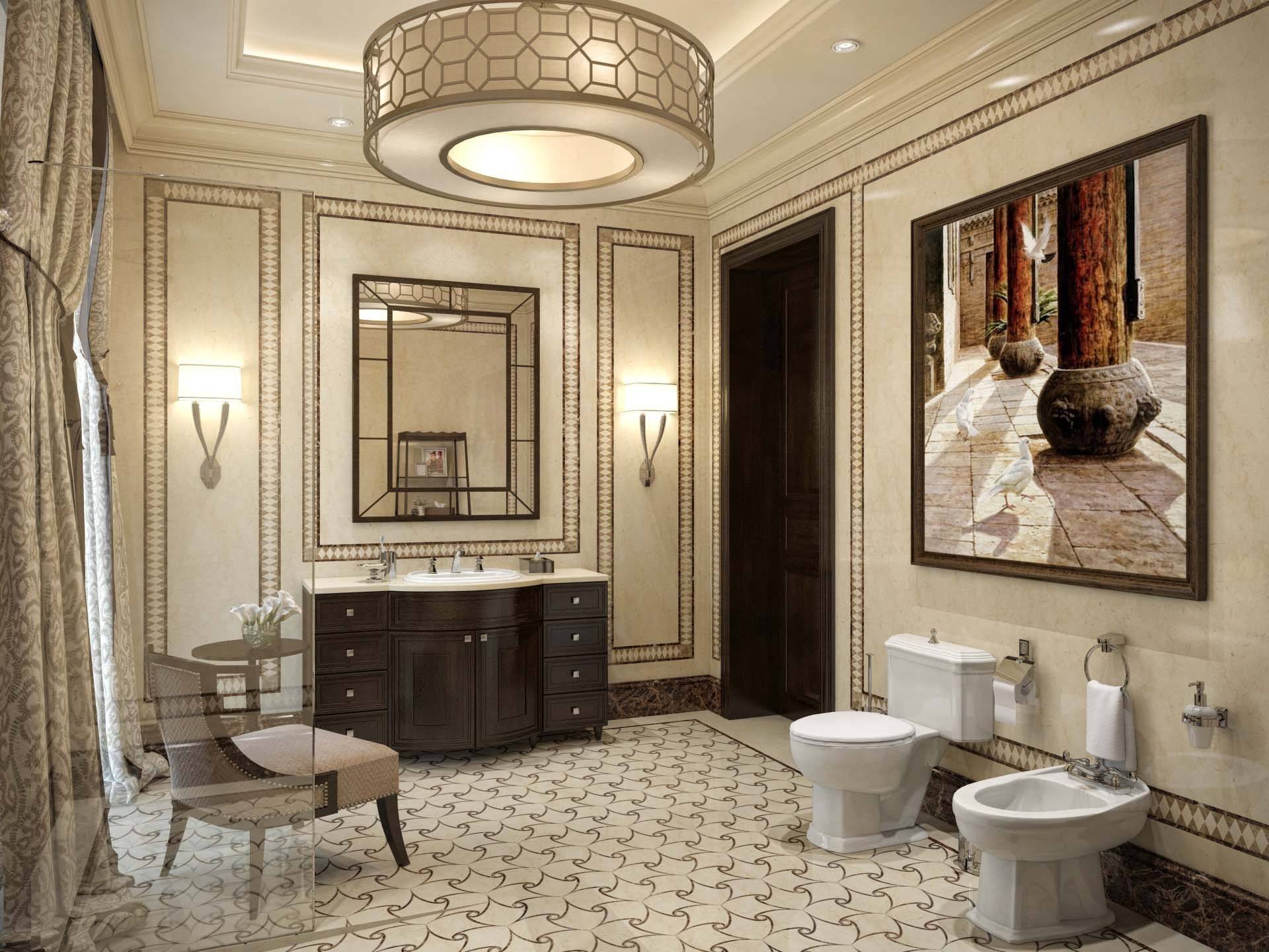 Красивые ванные комнаты в классическом стиле | 40+ фото