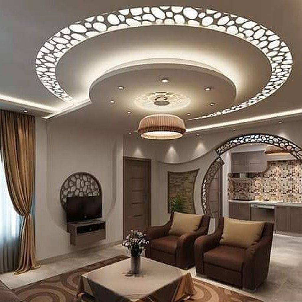 Потолки из гипсокартона в зал: фото, особенности дизайна, монтаж своими руками