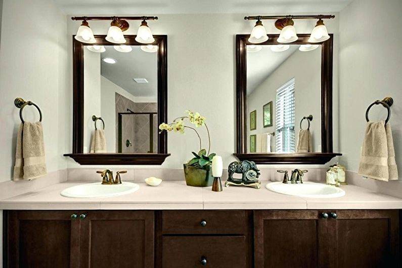 Дизайн зеркала для ванной