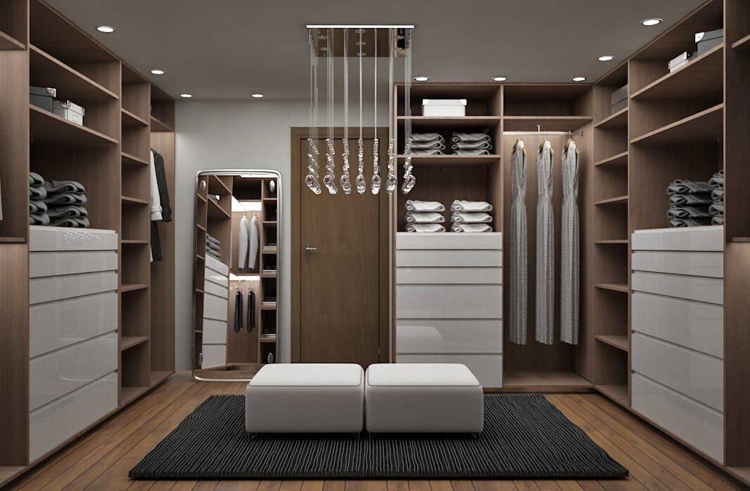 Дизайн гардеробной комнаты +30 фото примеров