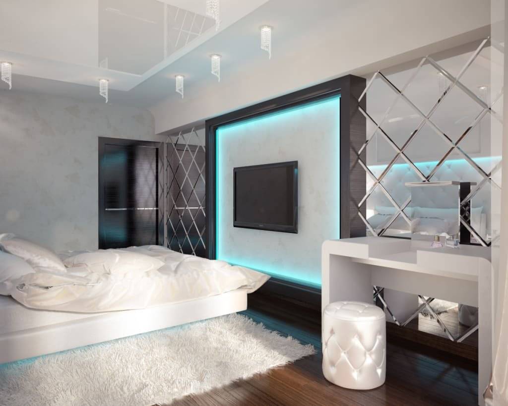 Спальня в стиле хай-тек: особенности интерьера, выбор цветовой гаммы. комфорт и функциональность. 100 вариантов спальни в стиле хай-тек.