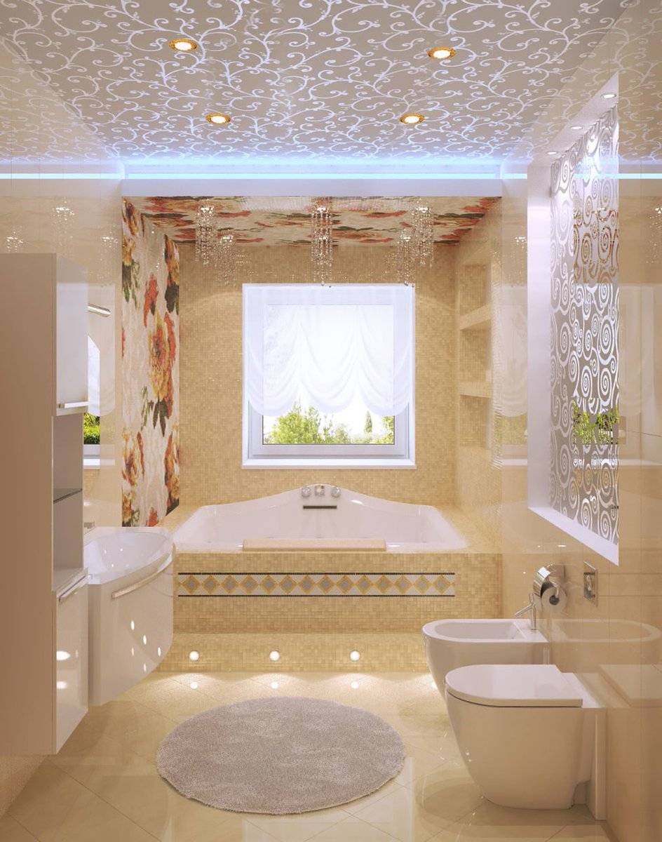 Какой выбрать потолок в ванной комнате: 5 вариантов (+фото)