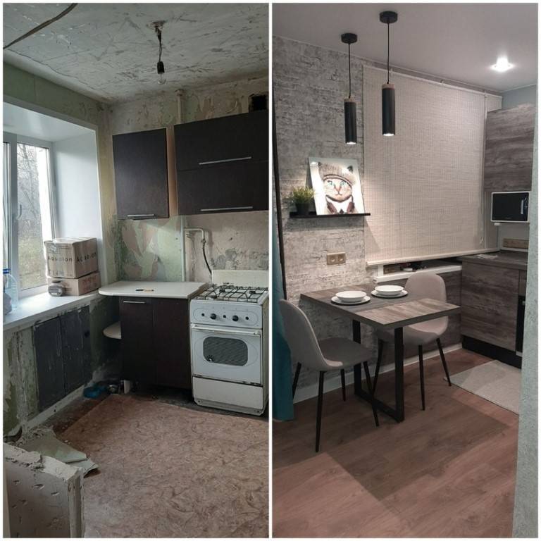 Перепланировка квартиры хрущевки 2 комнаты фото до и после