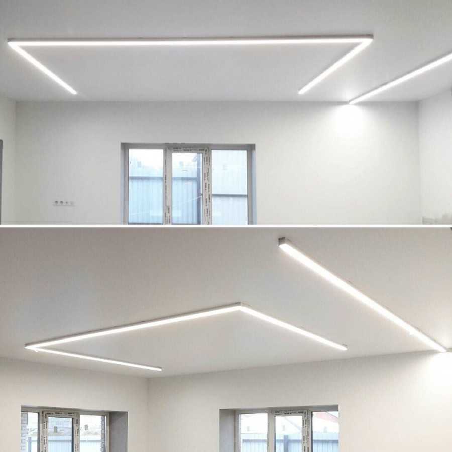 Потолок с линейными светильниками