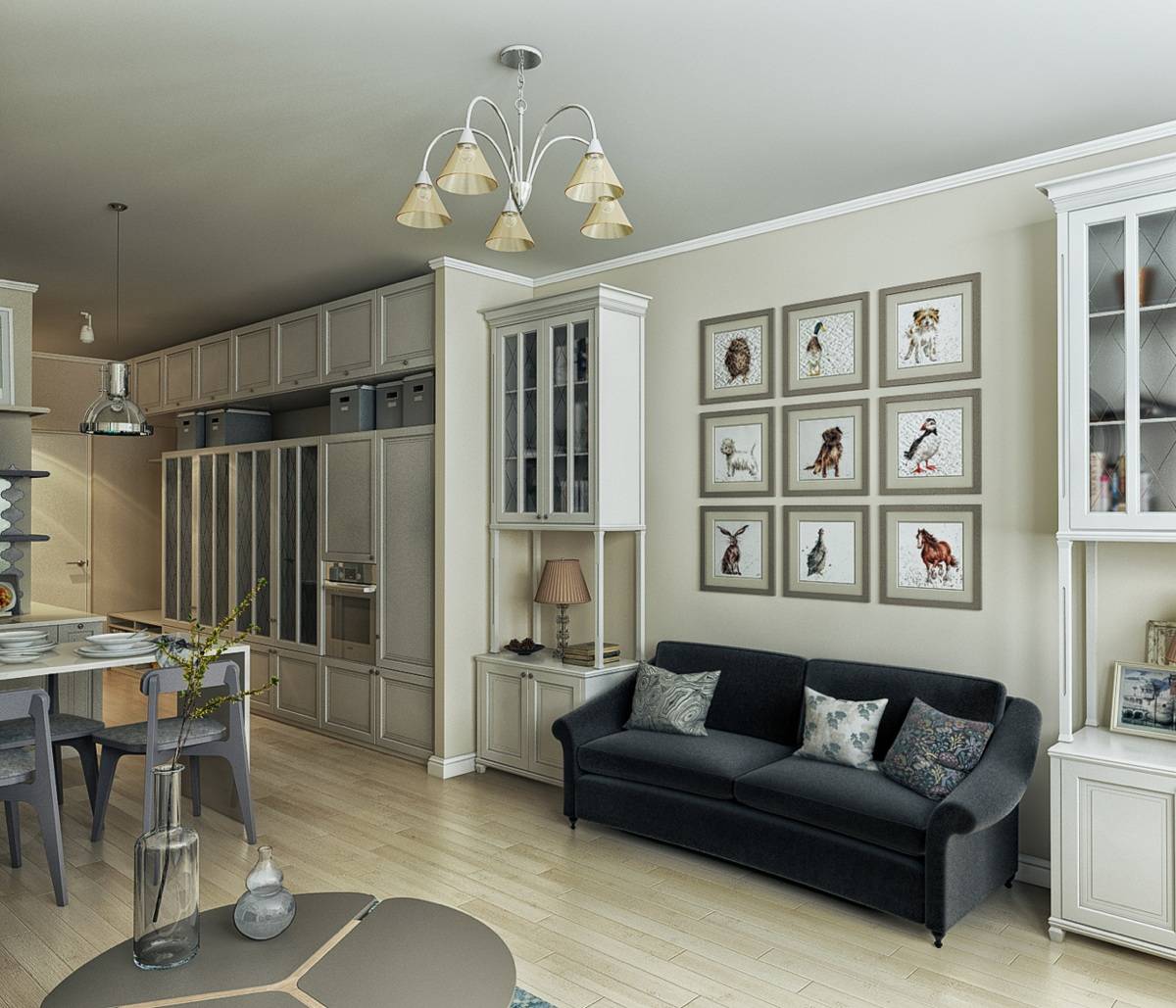 Квартира-студия в стиле прованс: характерные черты и особенности оформления интерьера, как обустроить кухню-гостиную, как разделить пространство, фото дизайна