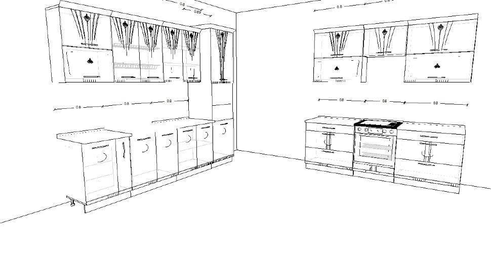Готовые кухни с чертежами распилов. проектирование кухонной мебели своими руками - чертежи и базовые размеры шкафов