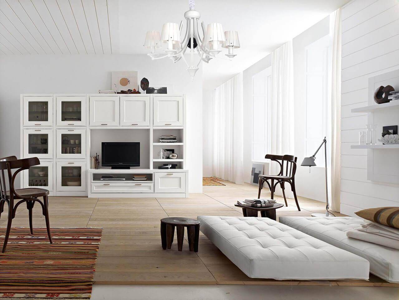Мебель в гостиную в современном стиле, дизайн, материалы, цвета, формы