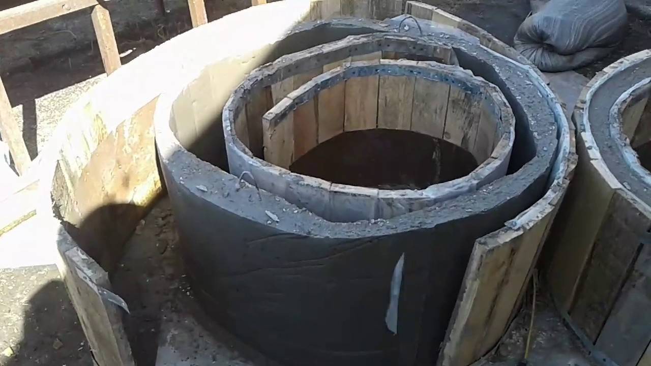 Как сделать формы для бетонных колец и изготовить с их помощью кольца