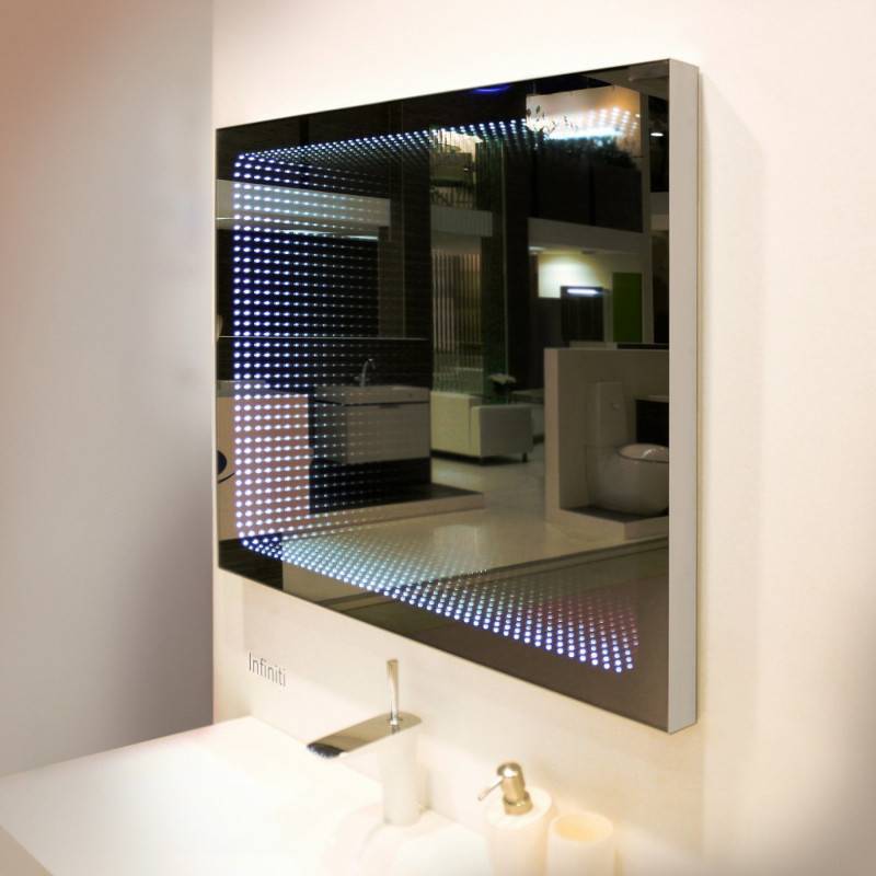 Дизайн ванной комнаты с зеркалом