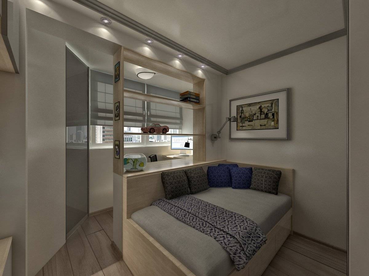 спальня с балконом дизайн 15 кв метров