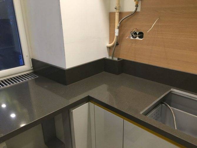 Алюминиевый плинтус для столешницы на кухне: преимущества