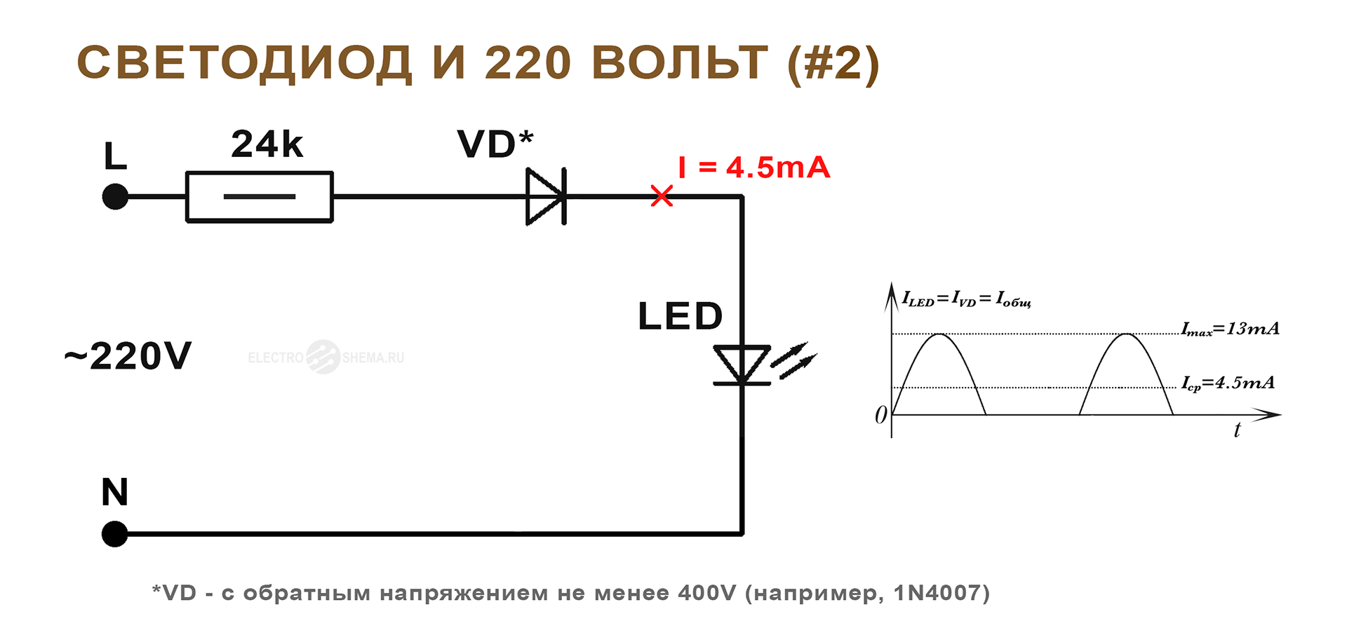 Включение неоновой лампы в 220в схема
