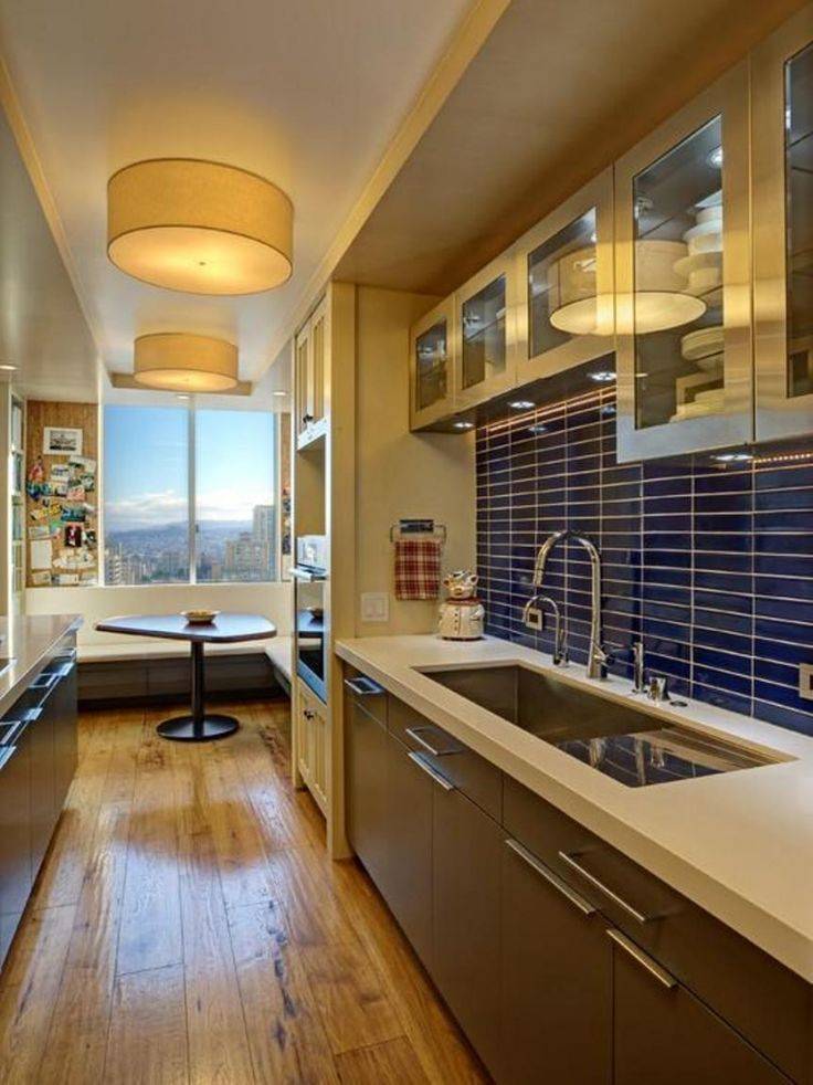 Узкая кухня — 75 фото лучших дизайнов для узкой кухни. тенденции 2020 года.