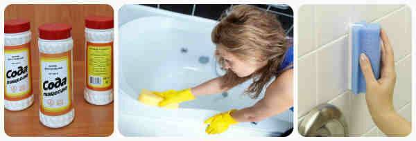 Как отчистить ванну до бела: чистка кальцинированной содой и уксусом