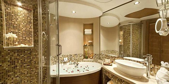 Преображение для ванной с восточным налётом: все прелести плитки-мозаики