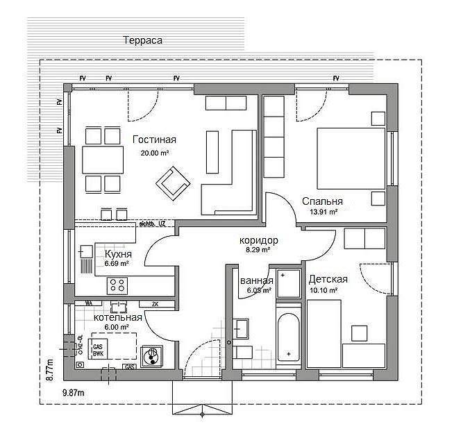 Проекты одноэтажных домов: особенности, виды, преимущества