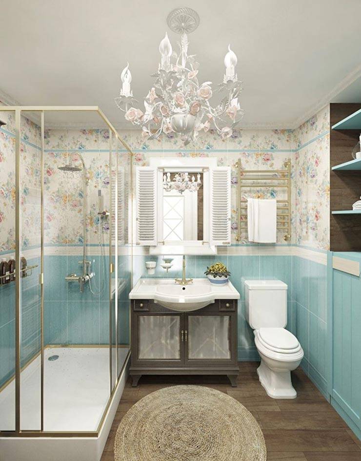 Ванная комната в стиле прованс - фото интерьера ванной комнаты