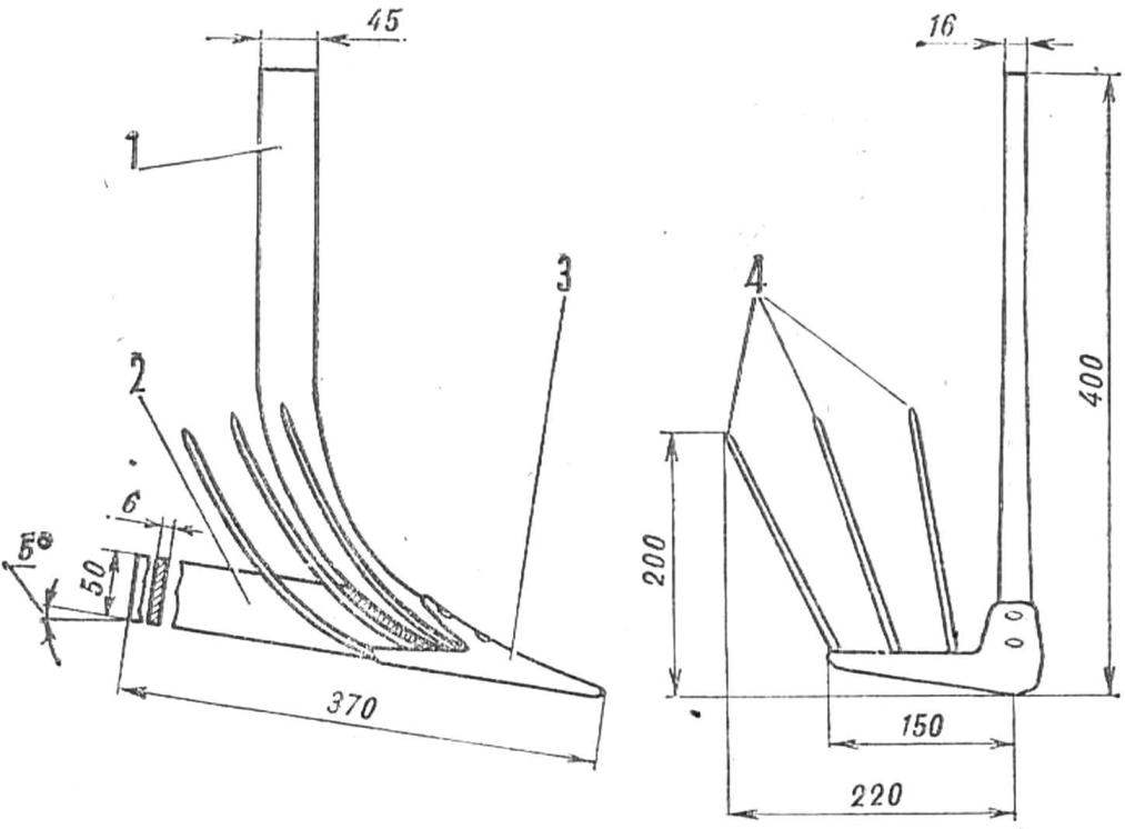 Плуг для культиватора своими руками чертежи с размерами