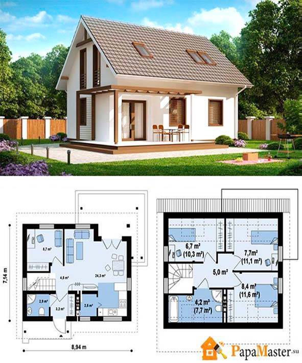 Проекты мансардных домов до 100 кв м бесплатно чертежи и фото