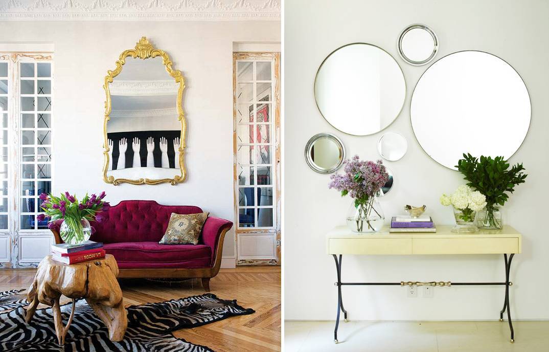Зеркала в интерьере гостиной: 55 фото, красивые идеи для зала