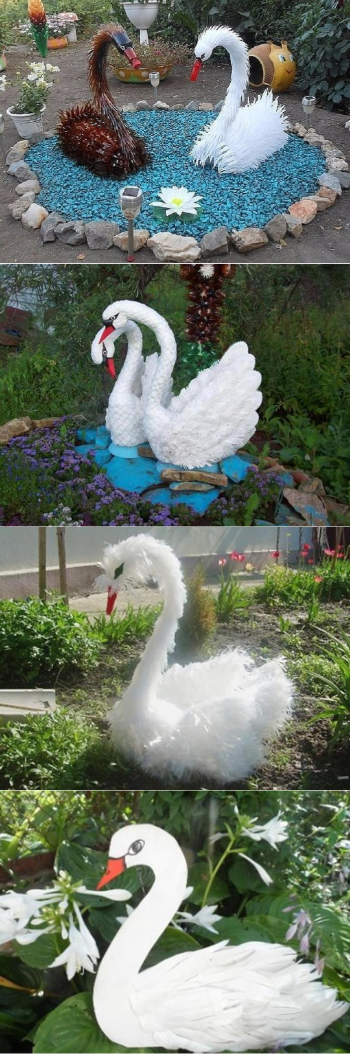 Поделка лебедь - обзор способов изготовления белых птиц для оформления сада и дома (видео инструкция + 95 фото)