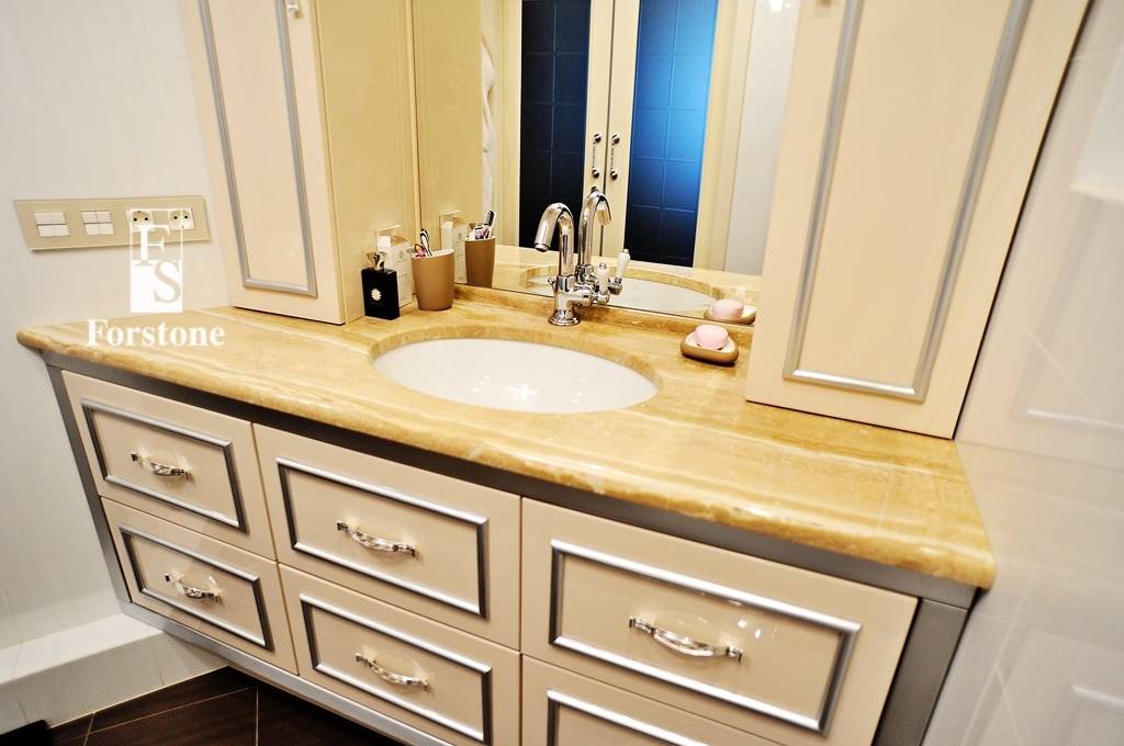 Столешницы в ванную комнату: оптимальные варианты с раковиной и без (78 фото)