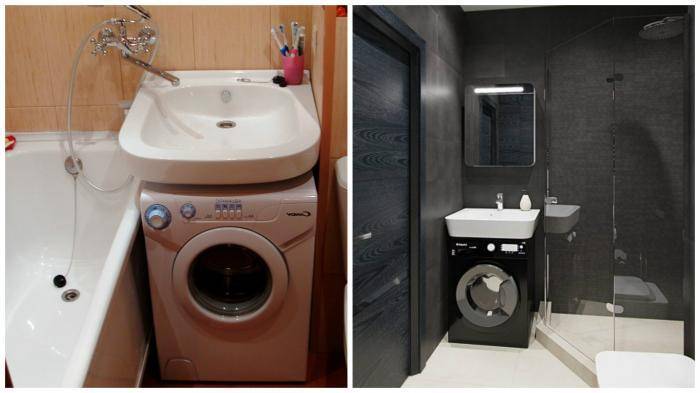 Стиральная машинка в ванной – секреты правильного обустройства на 79 фото