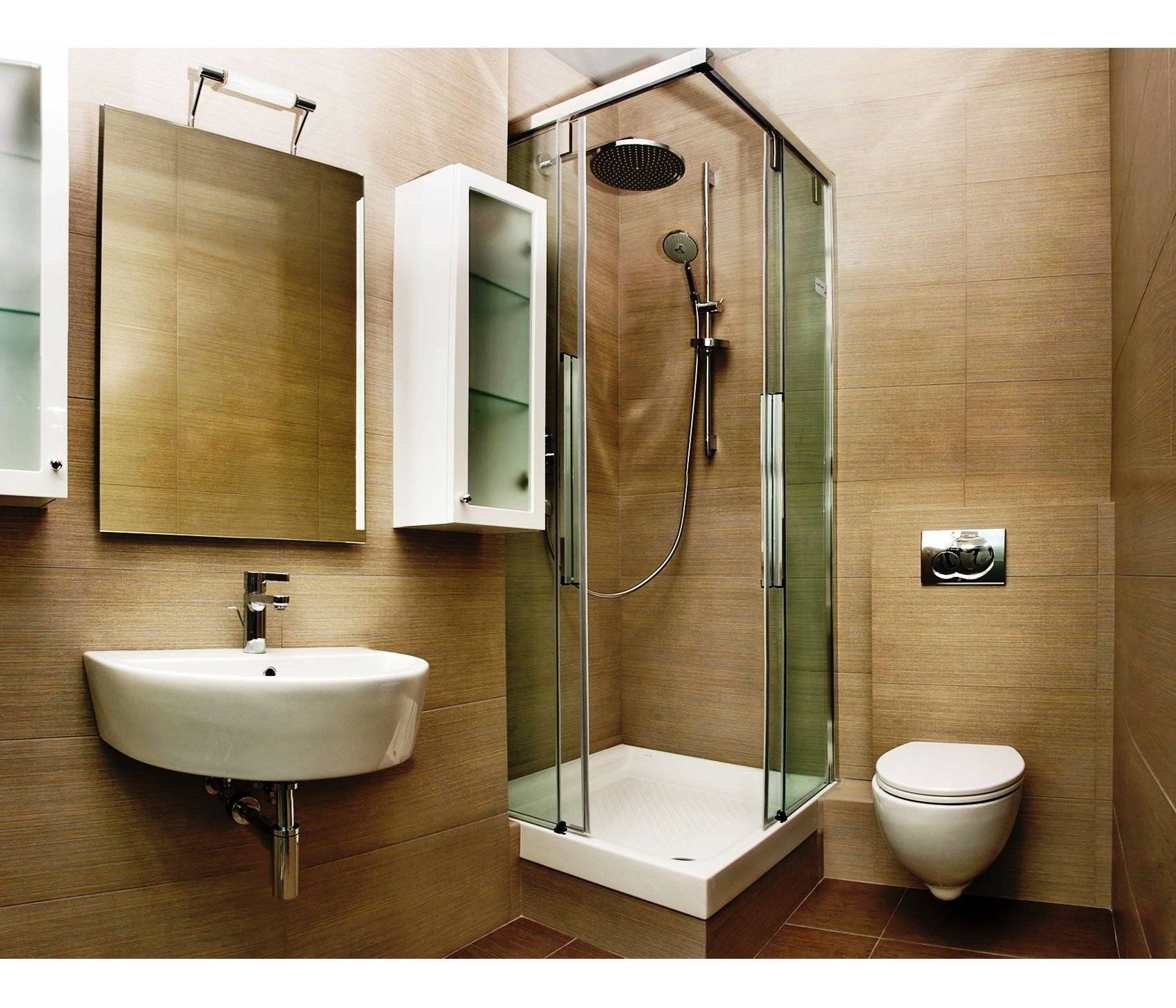 Дизайн небольшой ванной комнаты с душем