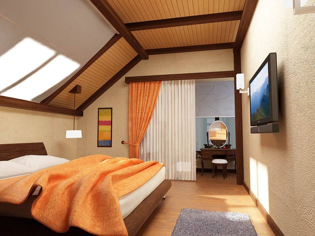 Дизайн современной спальни на мансарде: 35 фото примеров - «интерьер спальни»