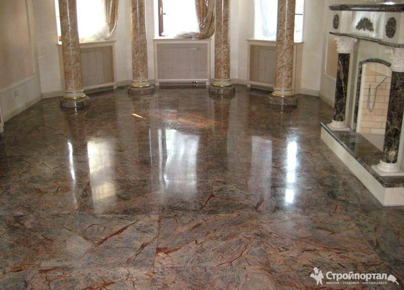 Полы из мраморной крошки: основные характеристики и технология укладки своими руками